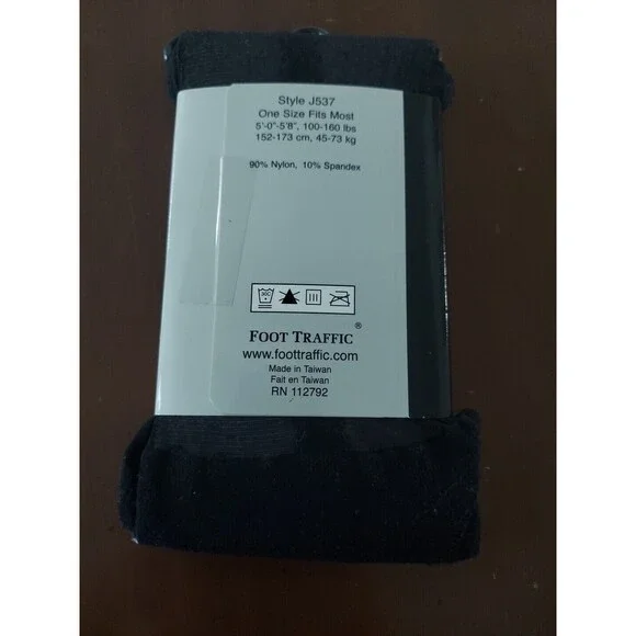 Foot Traffic Fashion Black Faux Garter Fashion Tights One Size Fits Most New - Picture 4 of 4